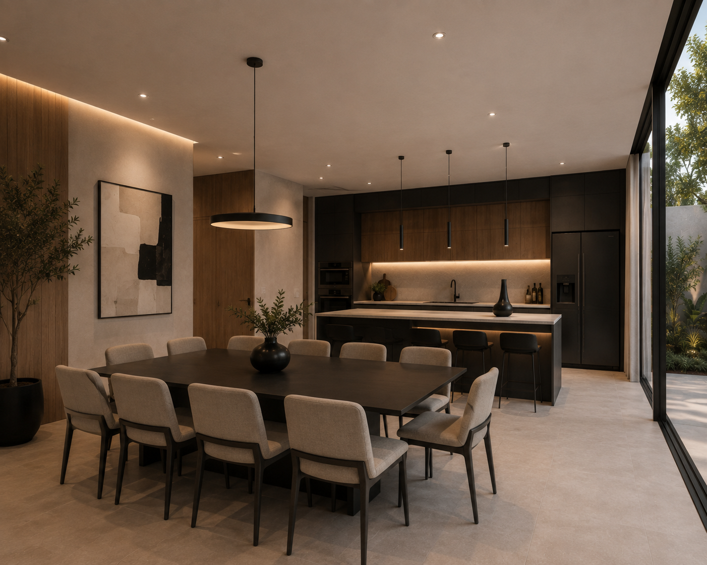Comedor y cocina de Casa LV