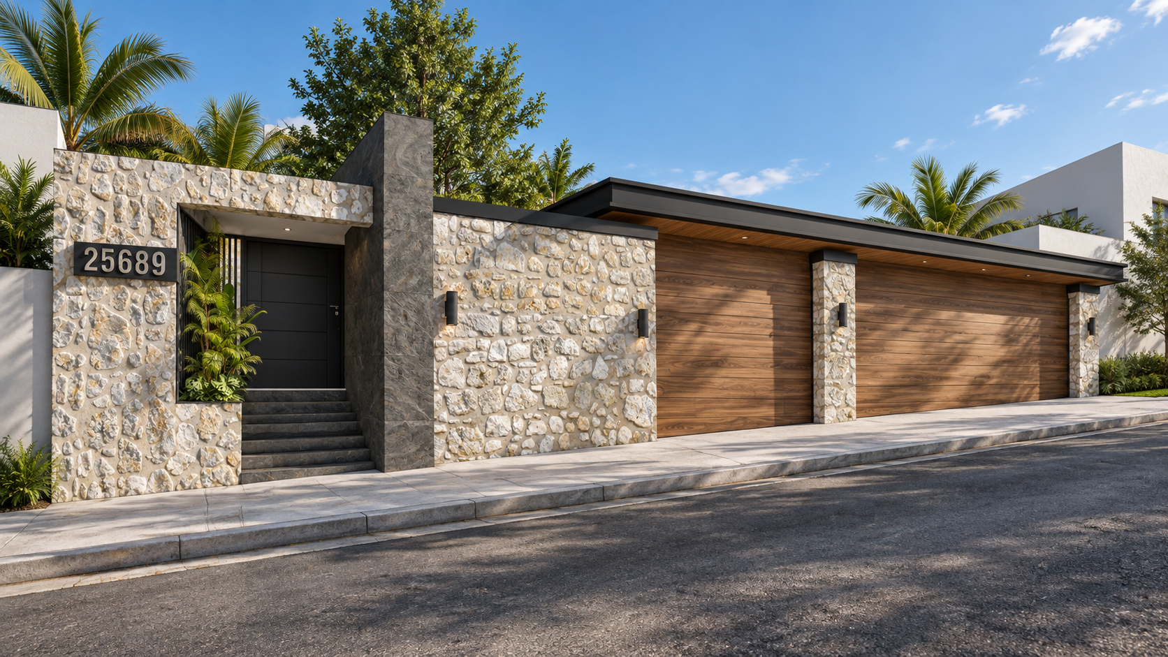 Casa Tecate: Fachada de día — propuesta de diseño